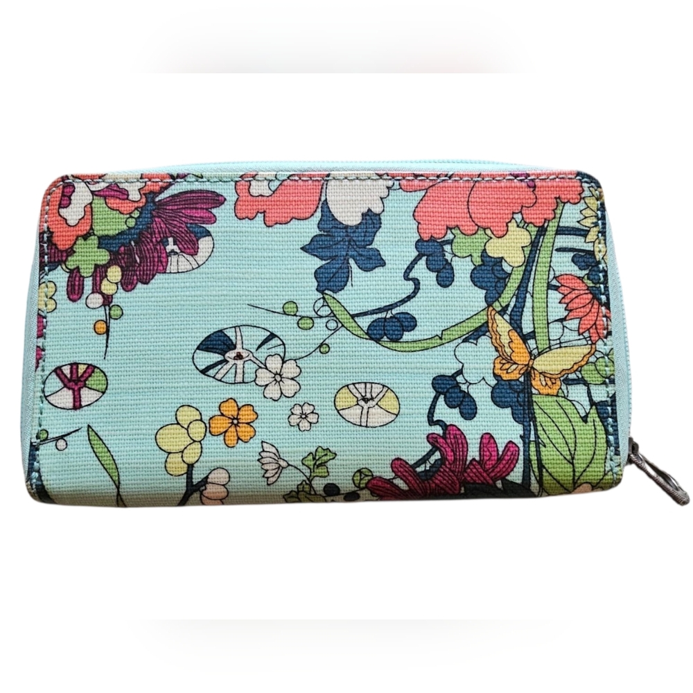 Sakroots Women's Zip Around Wallet Opens Up Completely Fun Peace Design EUC - Picture 3 of 5